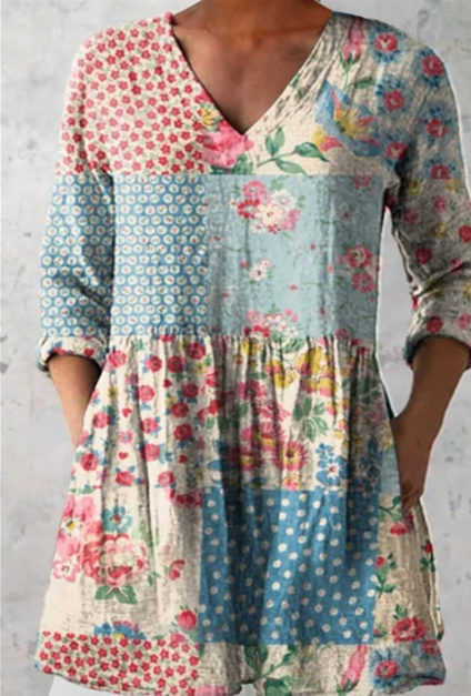 Everyday Elegance – Fluid V-Neck Long Blouse