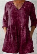 Everyday Elegance – Fluid V-Neck Long Blouse