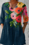 Everyday Elegance – Fluid V-Neck Long Blouse