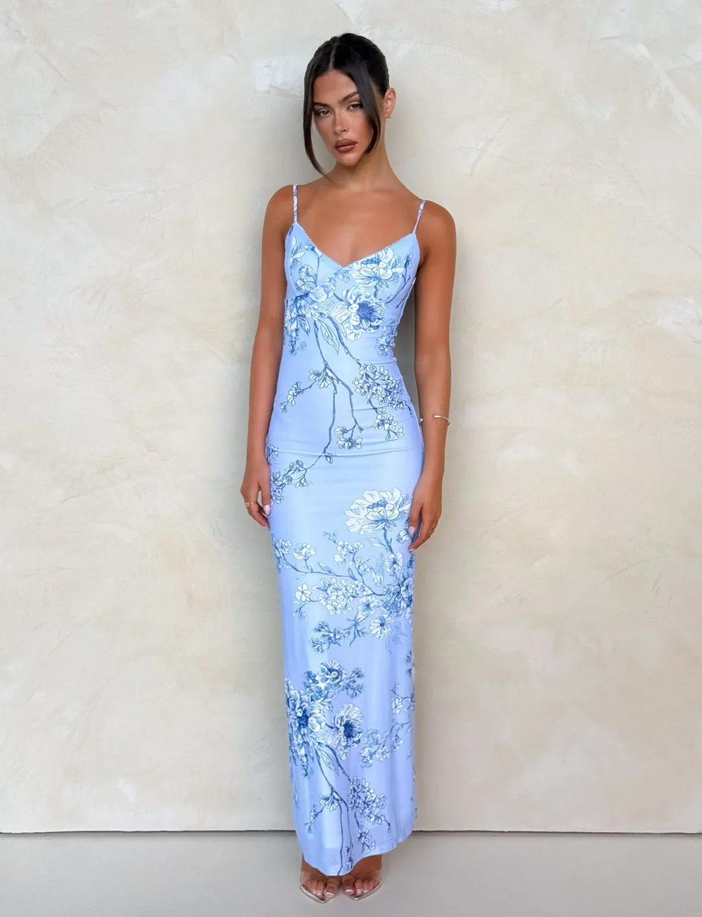 Rose Stripe Flowy Maxi Dress | Elegant Sleeveless Design for Casual Wear