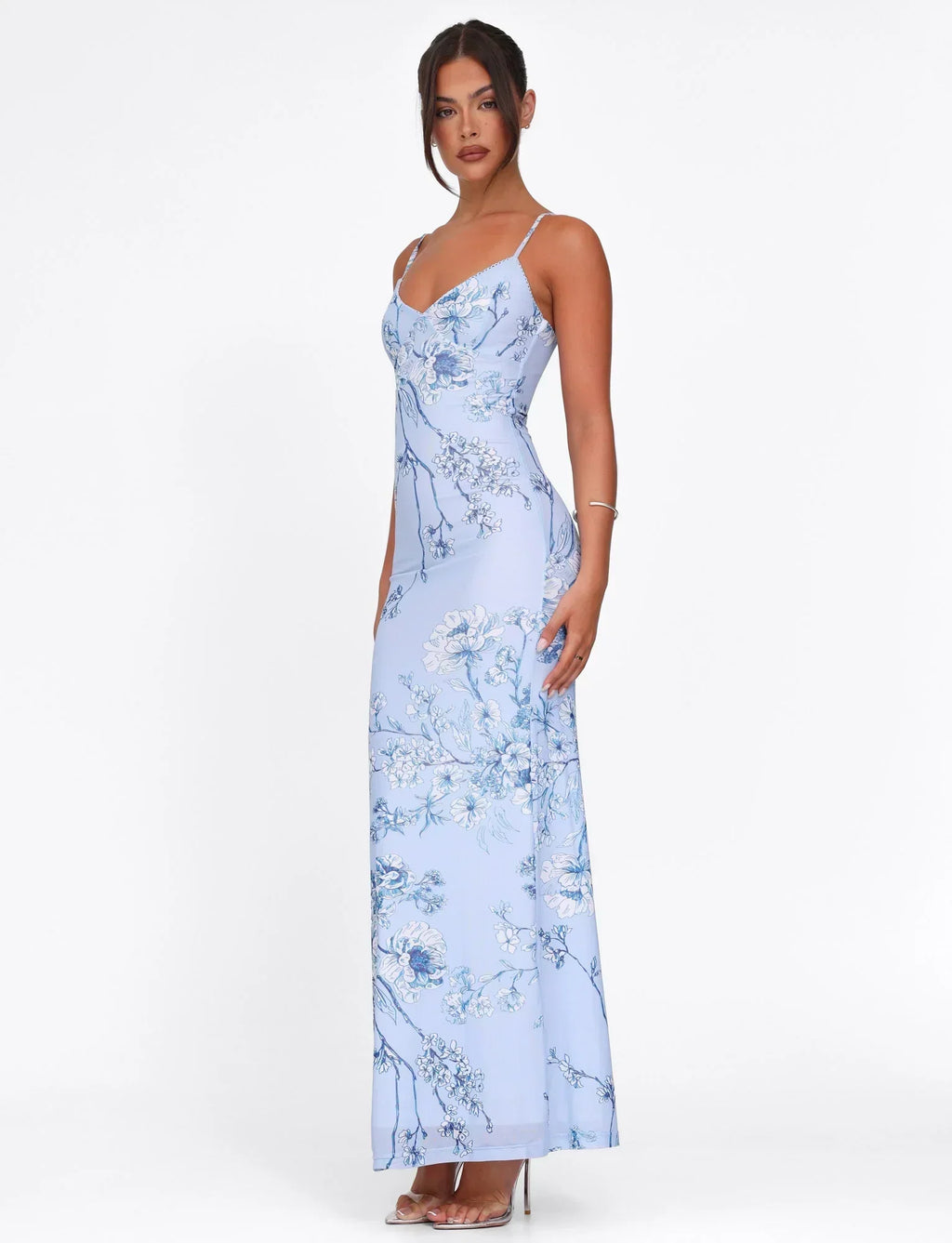 Rose Stripe Flowy Maxi Dress | Elegant Sleeveless Design for Casual Wear