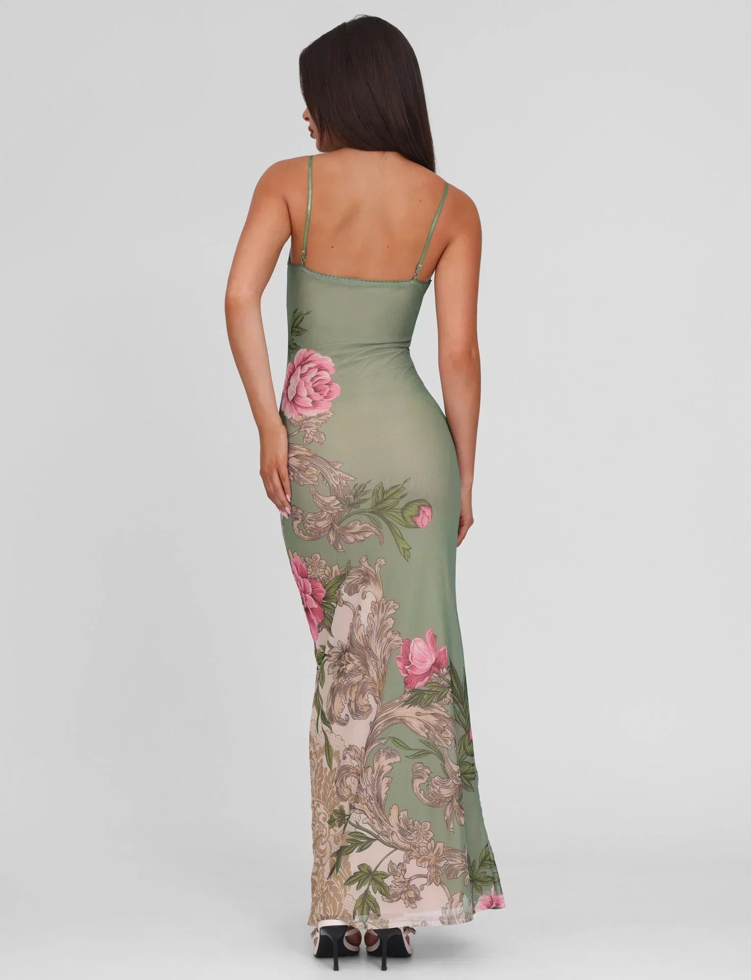 Rose Stripe Flowy Maxi Dress | Elegant Sleeveless Design for Casual Wear