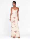 Rose Stripe Flowy Maxi Dress | Elegant Sleeveless Design for Casual Wear