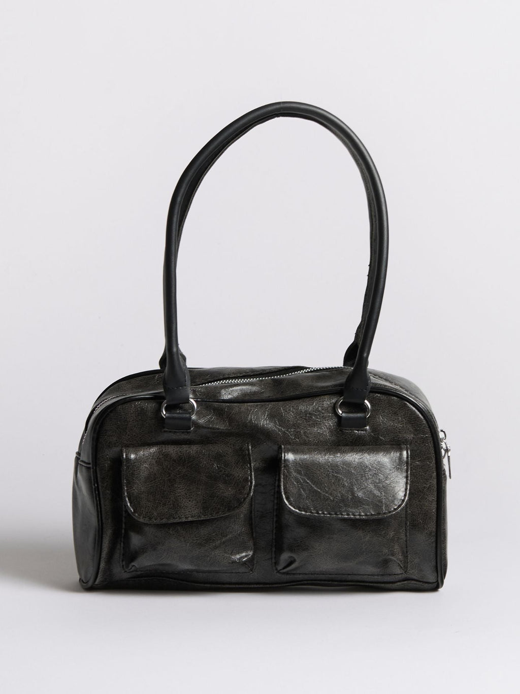 Distressed Leather Shoulder Bag - Urban Style for Everyday Use
