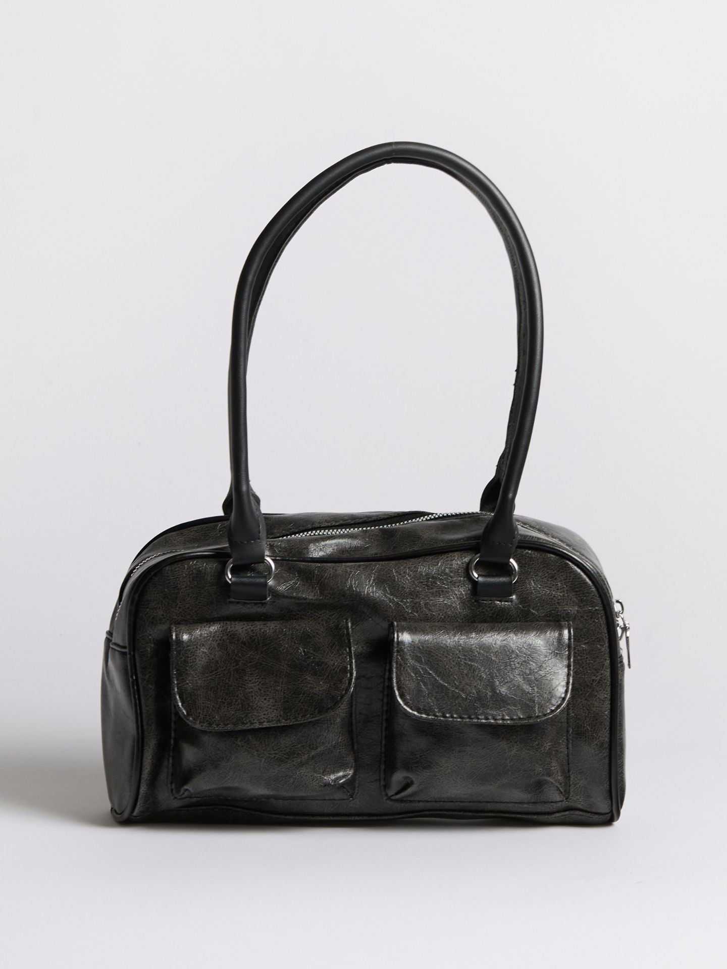 Distressed Leather Shoulder Bag - Urban Style for Everyday Use