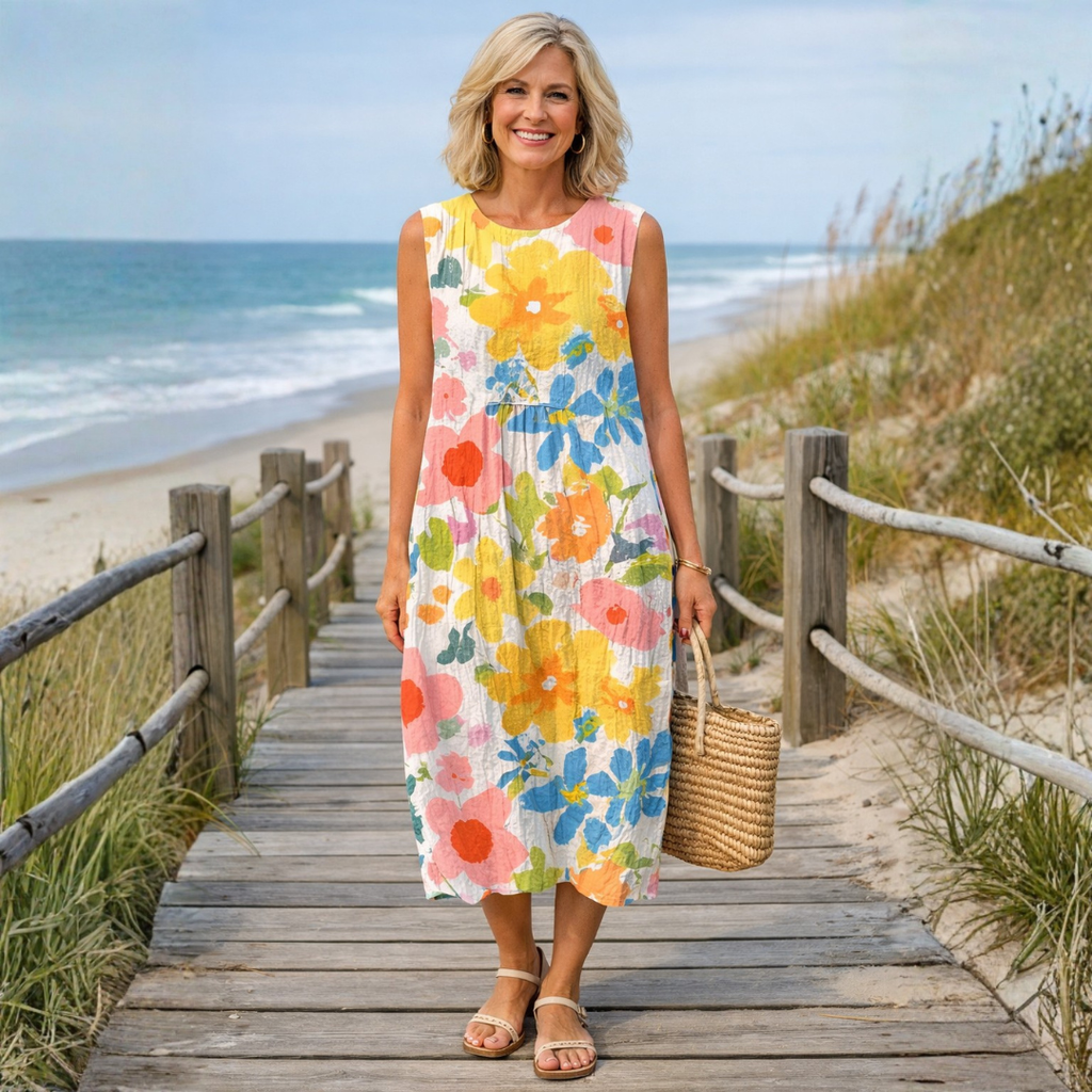 Garden Party Ready – Pastel Floral Midi Dress