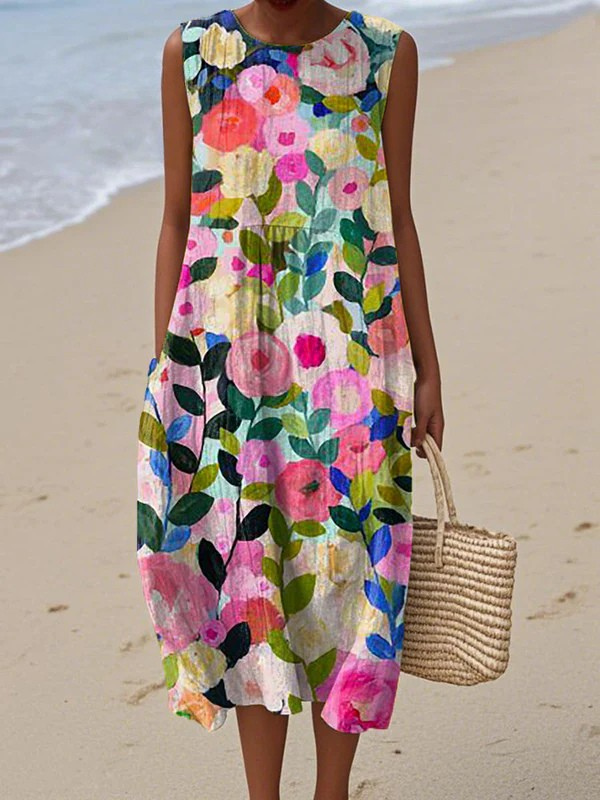 Garden Party Ready – Floral A-Line Midi Dress
