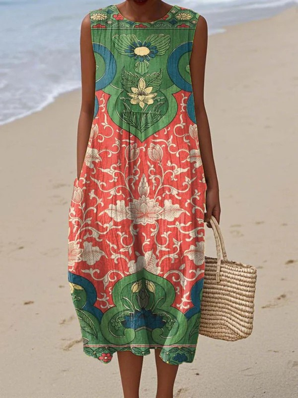 Weekend Wanderlust – Floral Print Bohemian Midi Dress