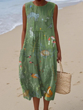 Brunch Ready – Woodland Print Midi Dress