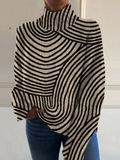 Hand-Drawn Line Turtleneck Sweater