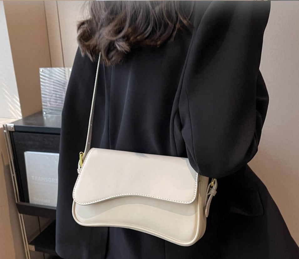 Vegan Leather Shoulder Bag - Crescent Design for Everyday Use