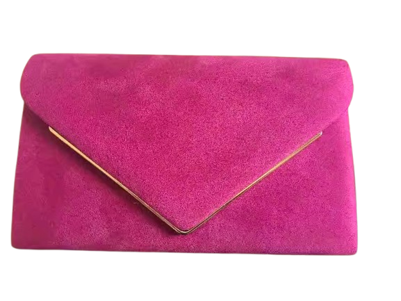 Suede Velvet Envelope Clutch Bag for Evening Events and Parties