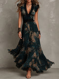 Garden Party Ready – Dark Floral Tiered Maxi Dress