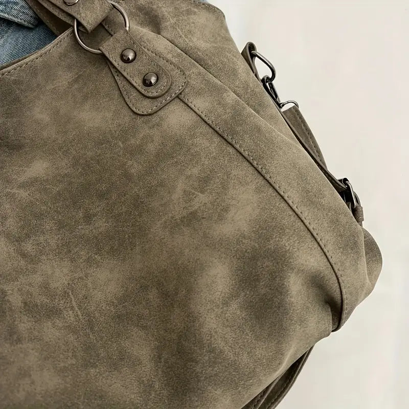 Vegan Suede Crossbody Tote Bag | Vintage Velvet Style for Everyday Use