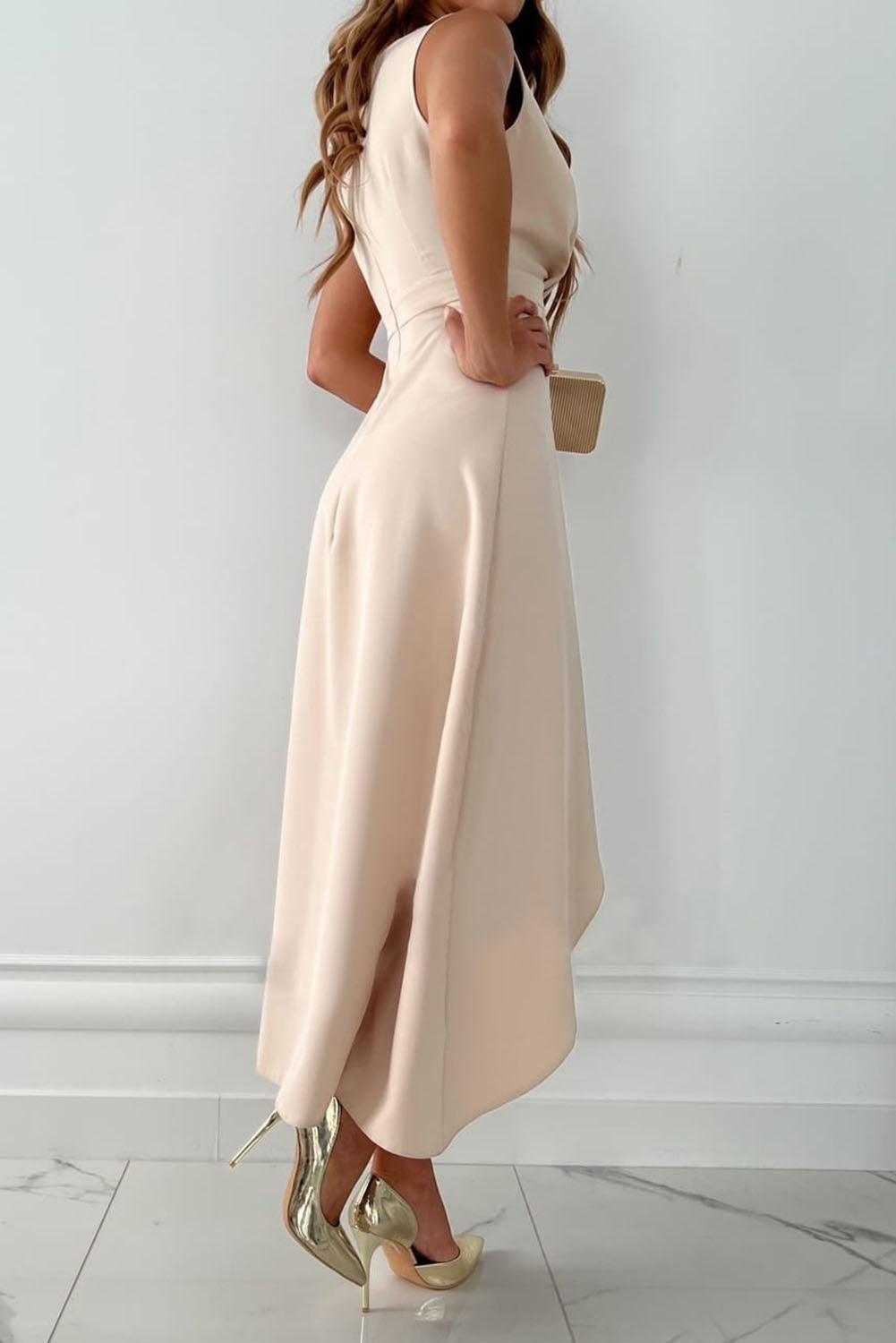 V-Neck Wrap Midi Dress | Sophisticated Style for Casual or Formal Occasions