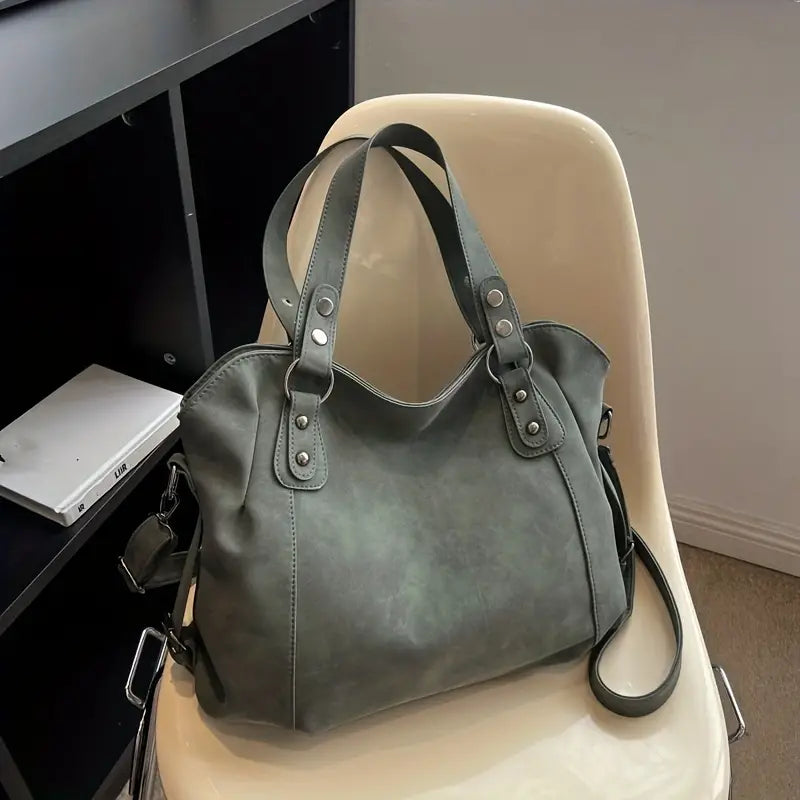 Vegan Suede Crossbody Tote Bag | Vintage Velvet Style for Everyday Use