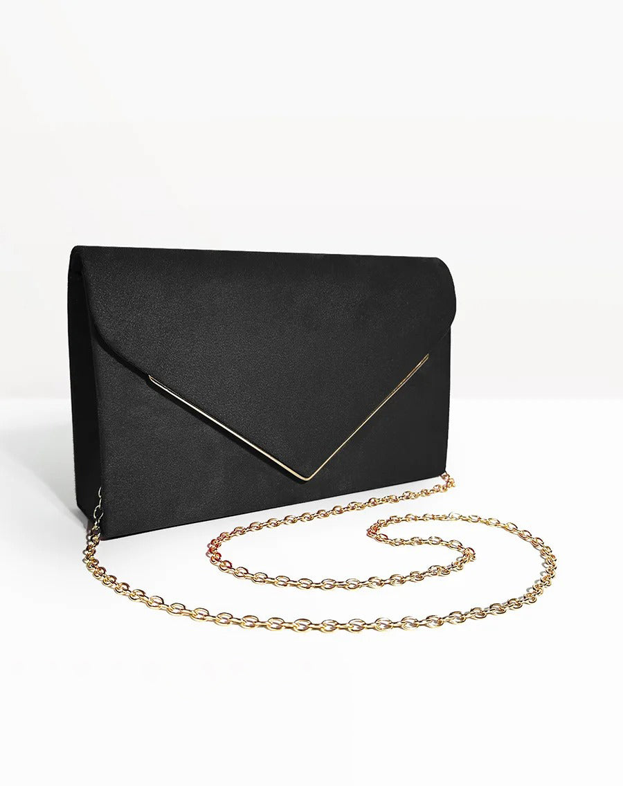 Suede Velvet Envelope Clutch Bag for Evening Events and Parties