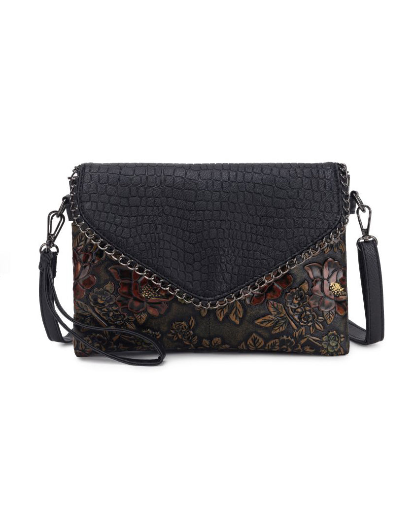 Velvet Crossbody Bag with Chain Strap - Luxe Velvet Material for Everyday Use
