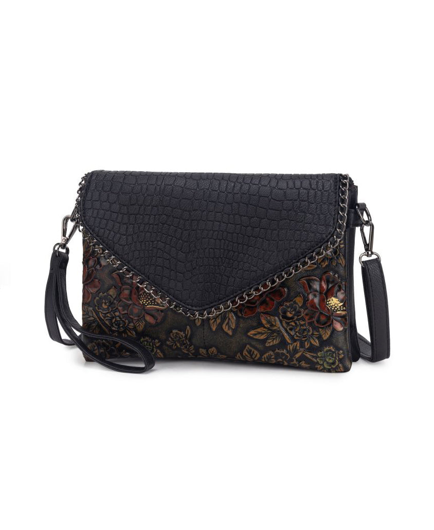 Velvet Crossbody Bag with Chain Strap - Luxe Velvet Material for Everyday Use