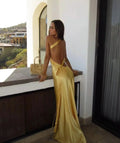 Satin Open Back Maxi Dress | Soft and Elegant Evening Wear