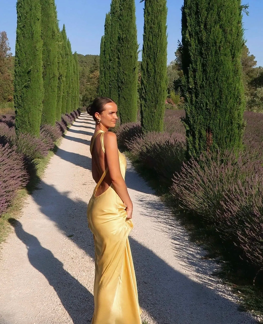 Satin Open Back Maxi Dress | Soft and Elegant Evening Wear