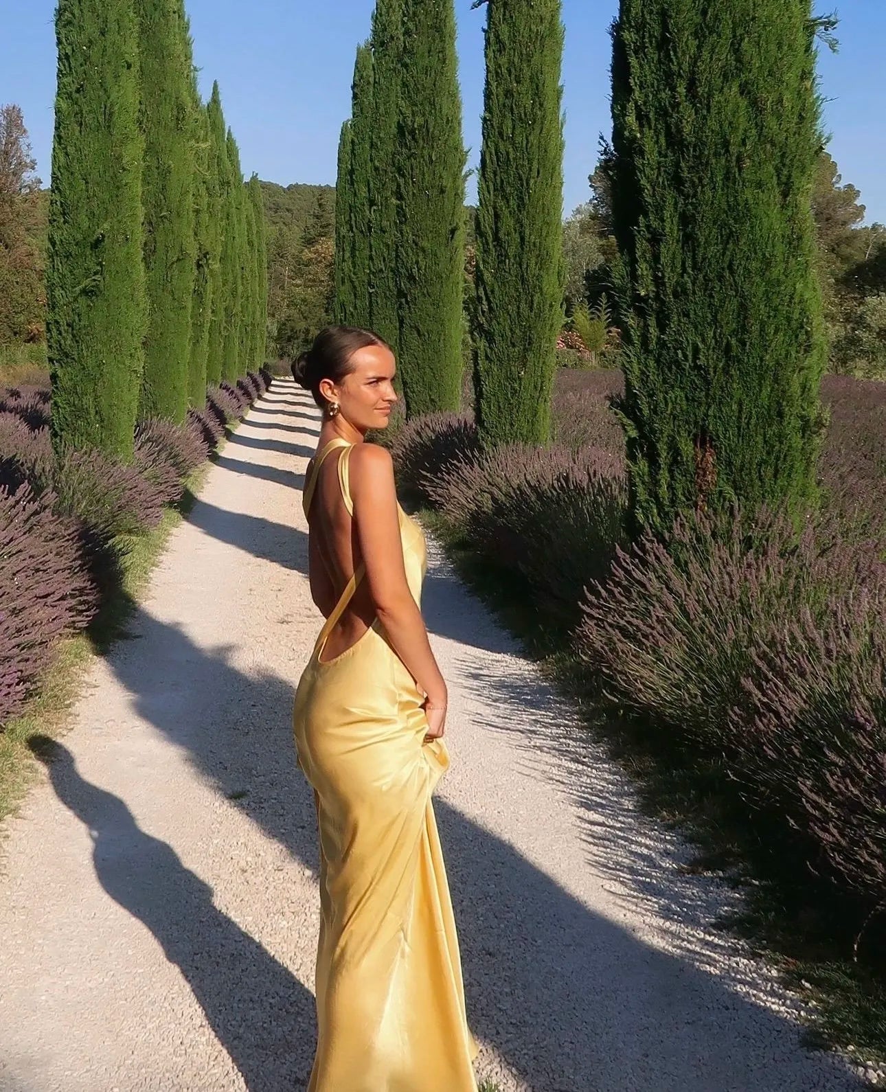 Satin Open Back Maxi Dress | Soft and Elegant Evening Wear