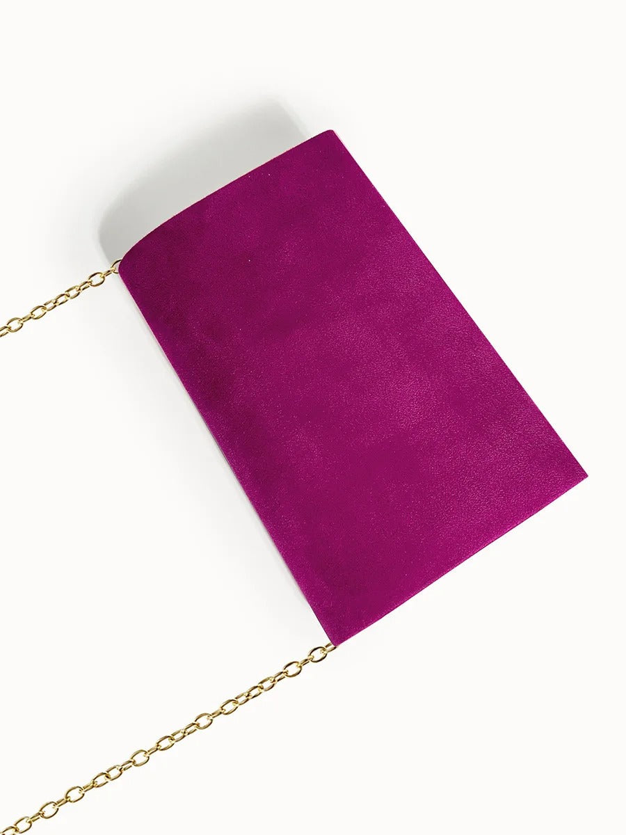 Suede Velvet Envelope Clutch Bag for Evening Events and Parties