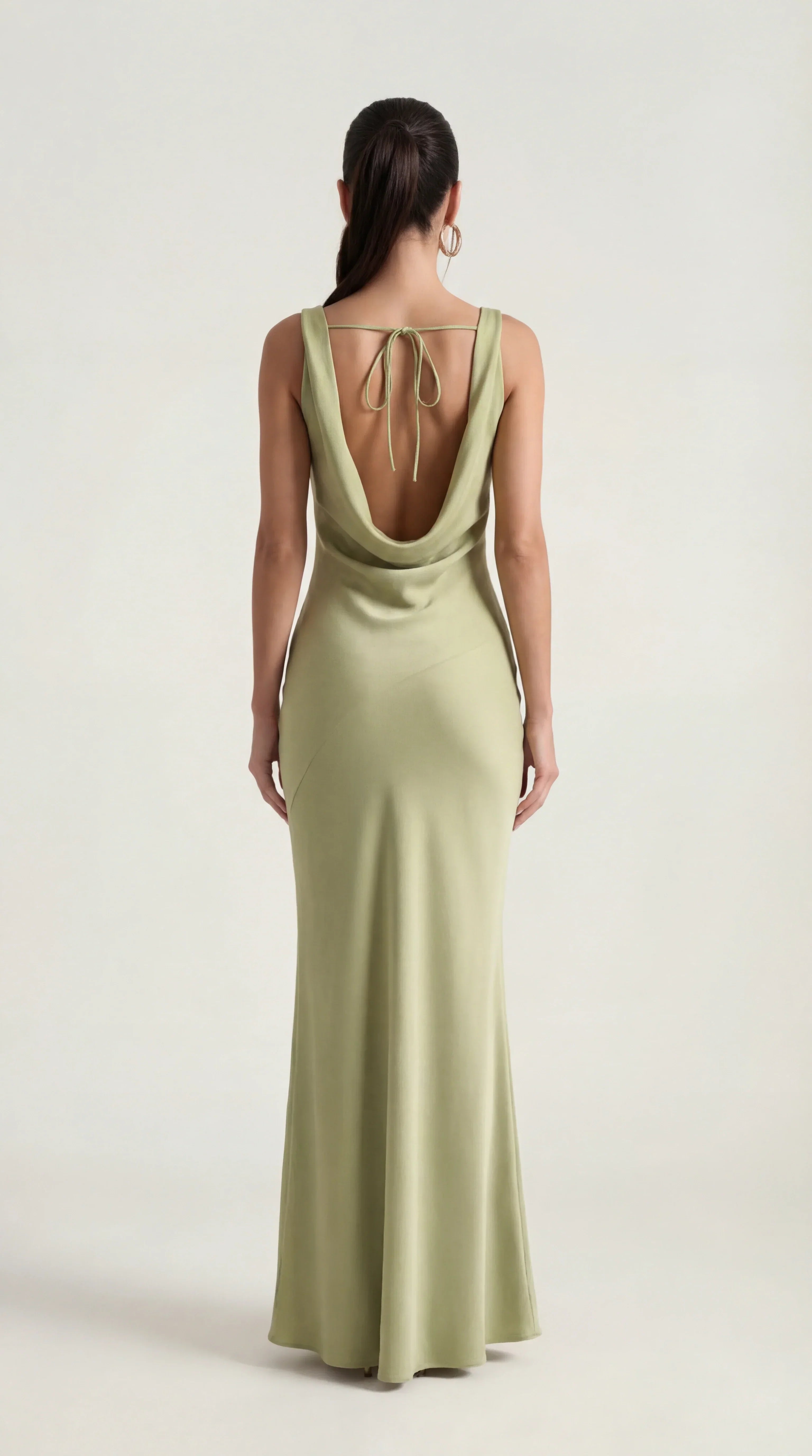 Backless Satin Halter Maxi Dress | Elegant Evening Wear for Special Occasions