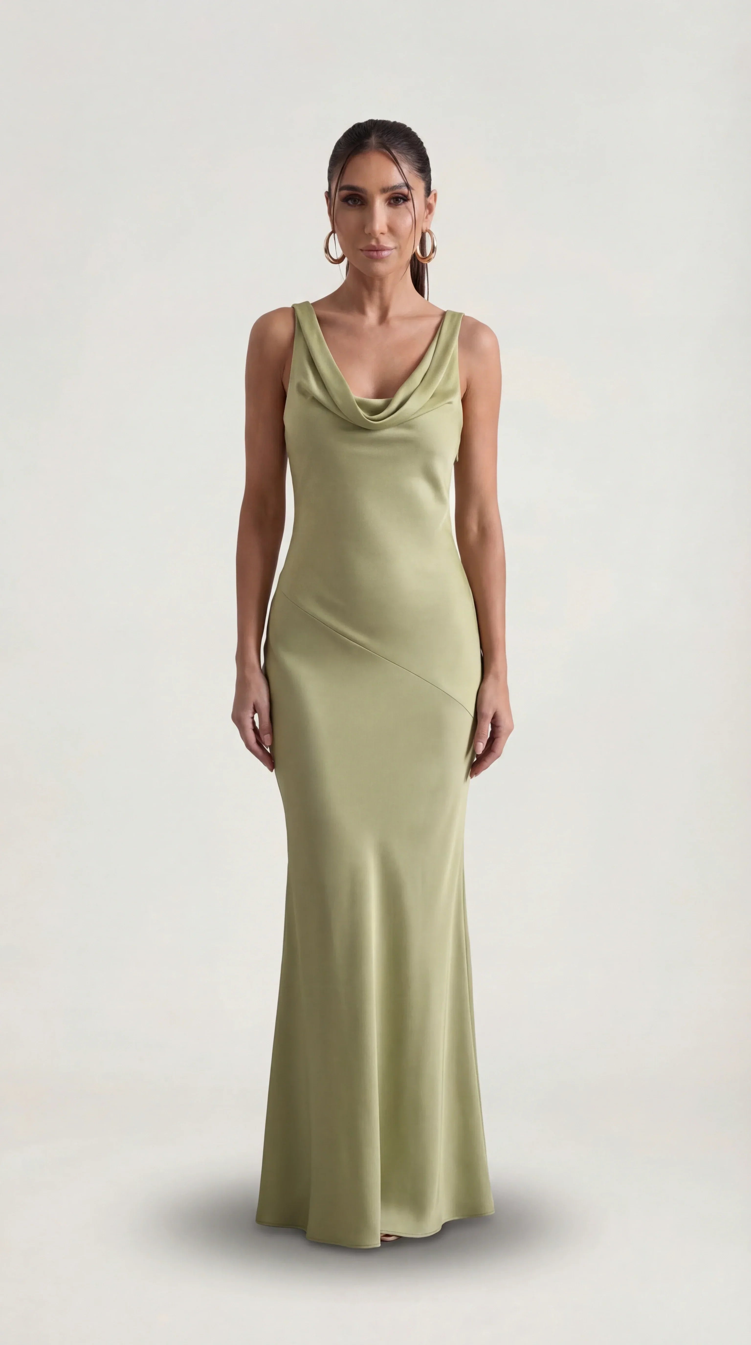 Backless Satin Halter Maxi Dress | Elegant Evening Wear for Special Occasions