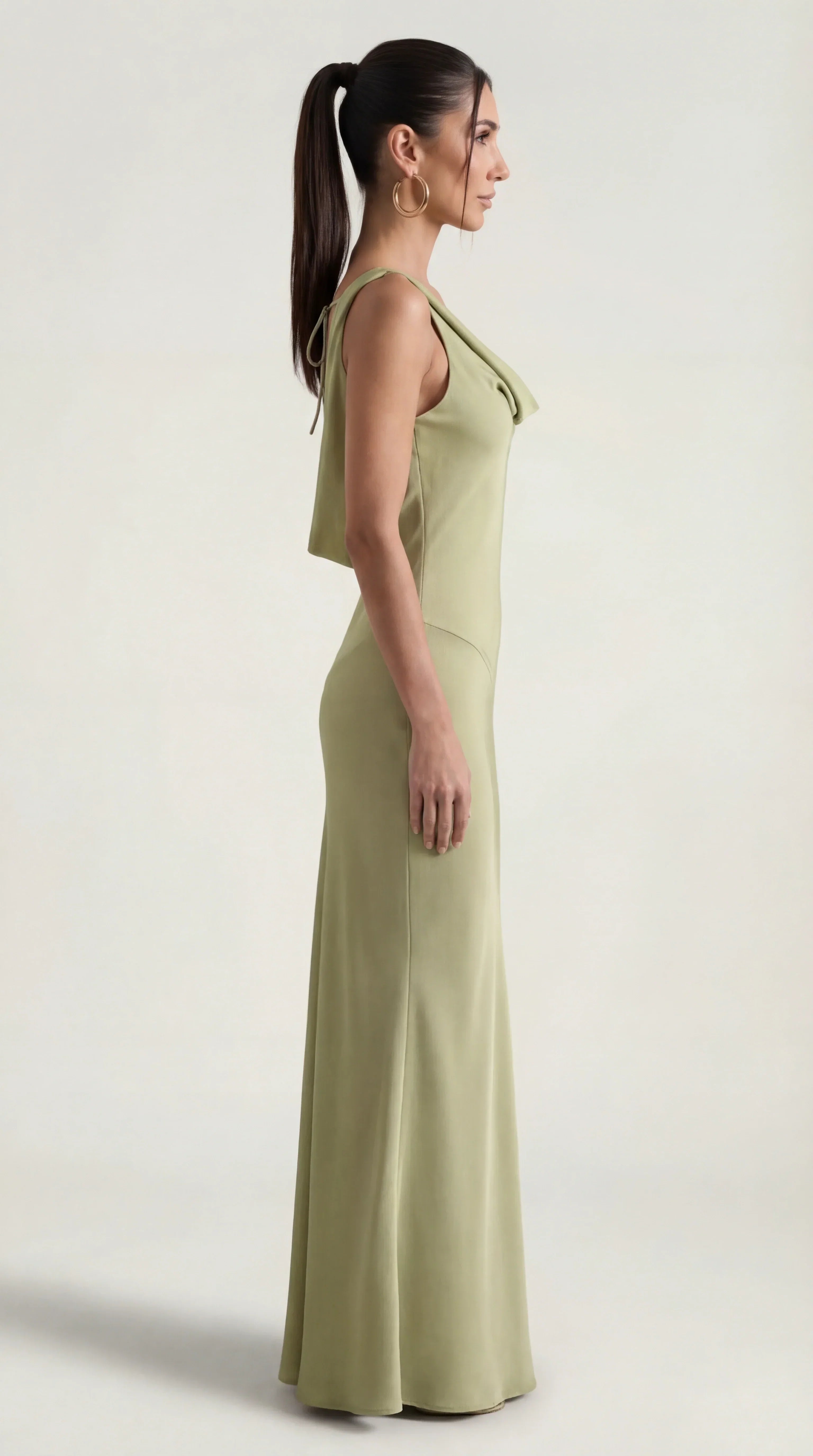 Backless Satin Halter Maxi Dress | Elegant Evening Wear for Special Occasions