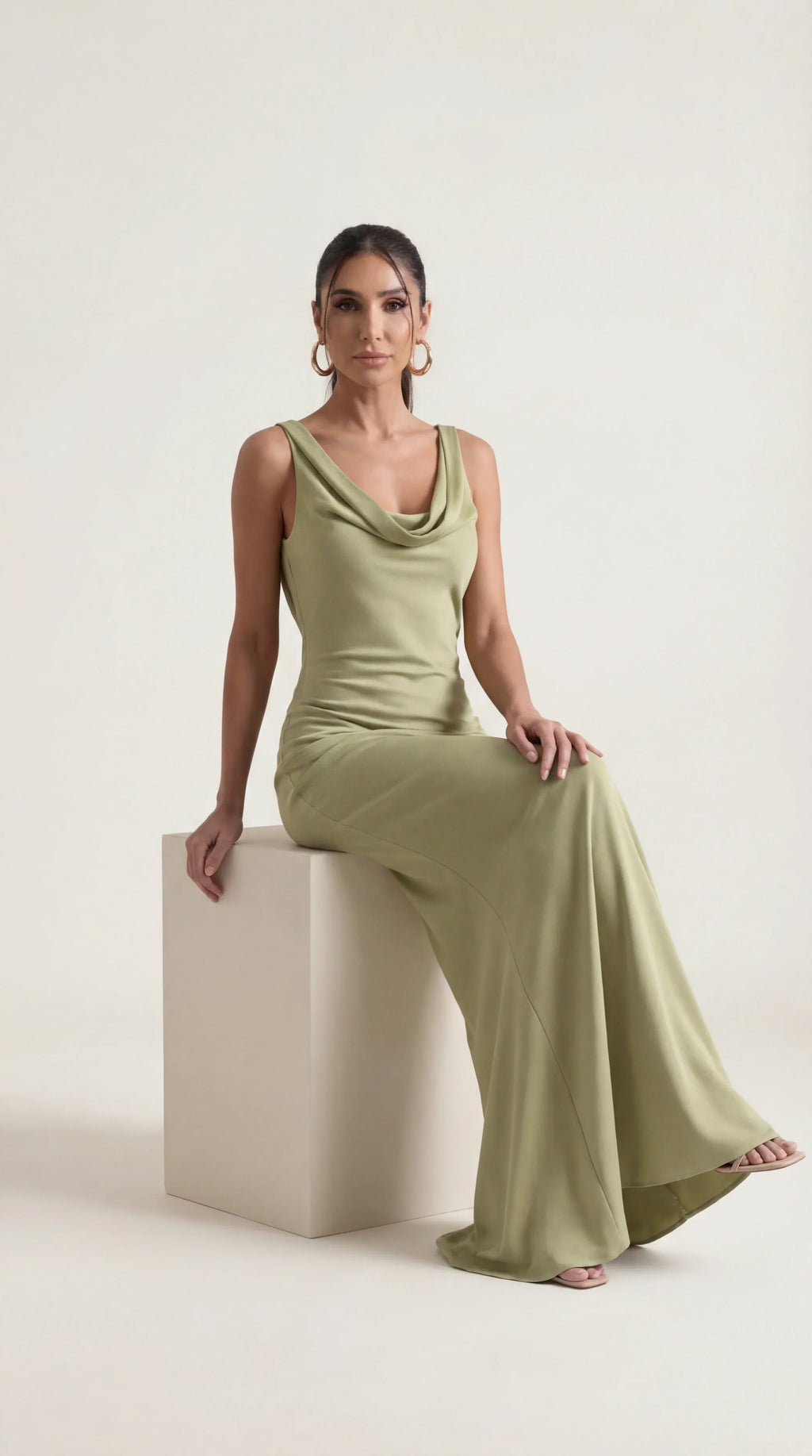 Backless Satin Halter Maxi Dress | Elegant Evening Wear for Special Occasions
