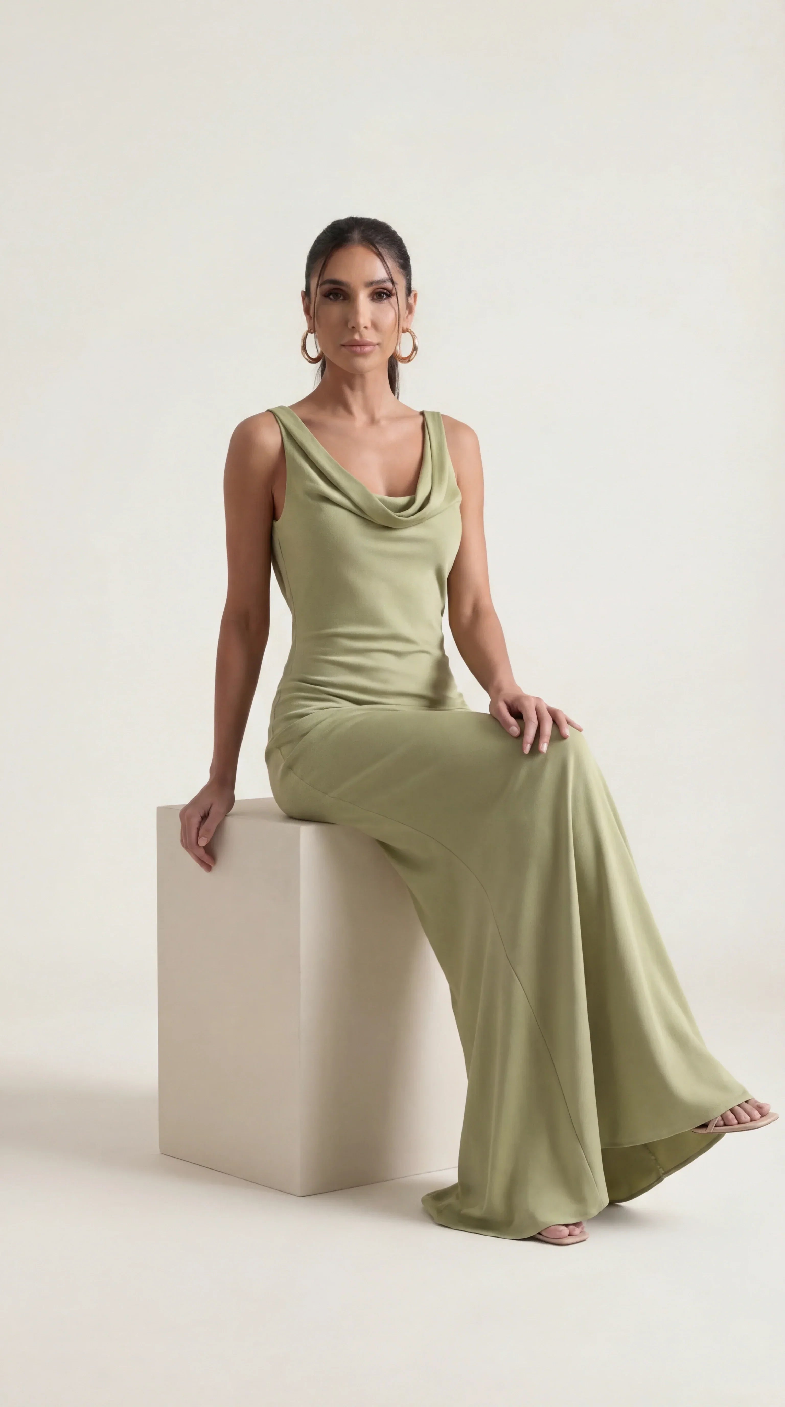 Backless Satin Halter Maxi Dress | Elegant Evening Wear for Special Occasions