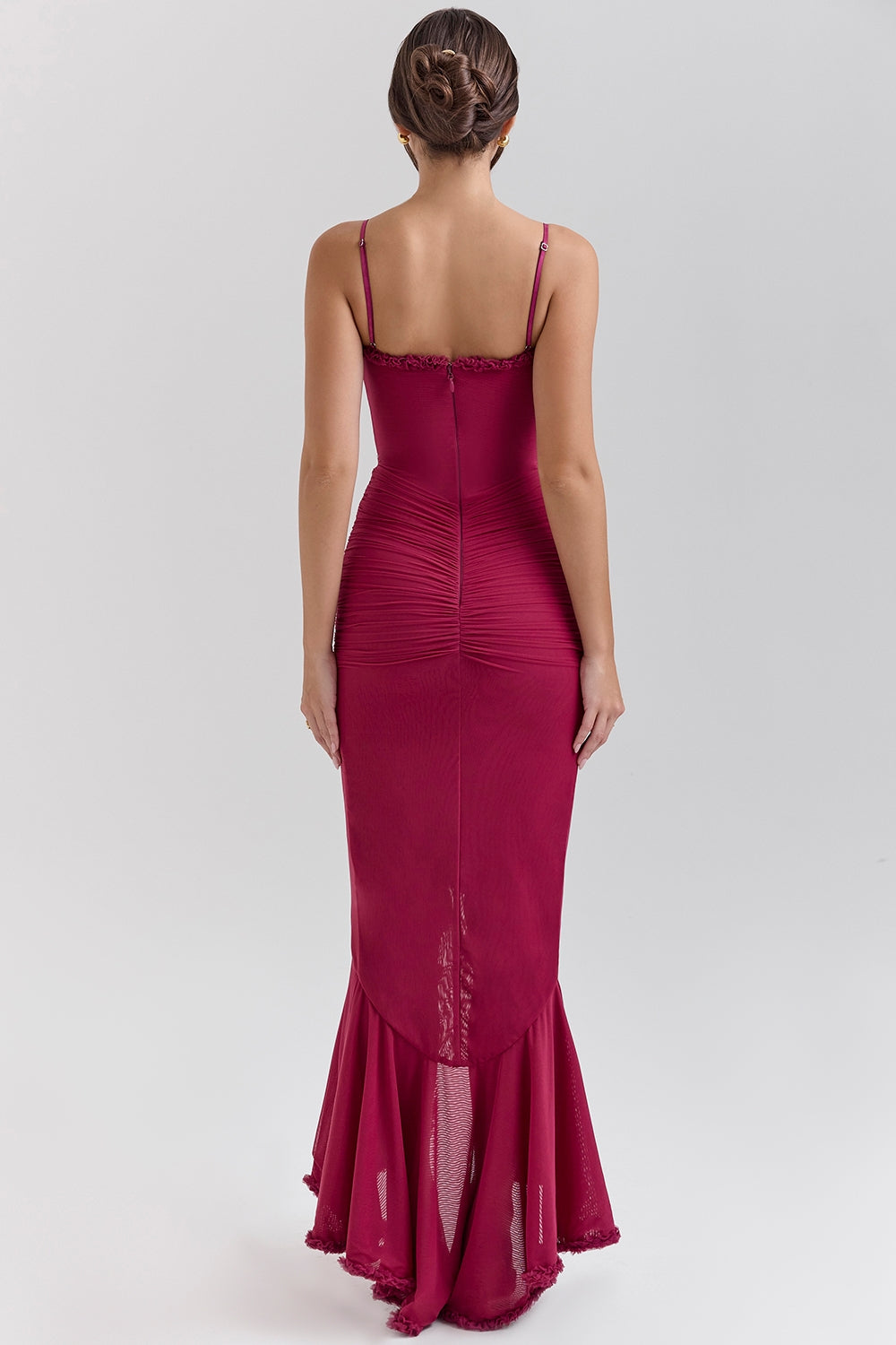 Cascading Ruffle Maxi Dress with Sweetheart Neckline - Elegant Evening Wear