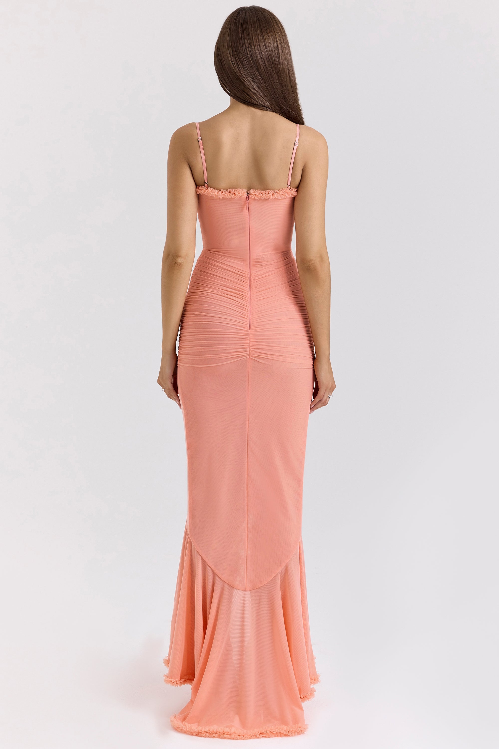 Cascading Ruffle Maxi Dress with Sweetheart Neckline - Elegant Evening Wear
