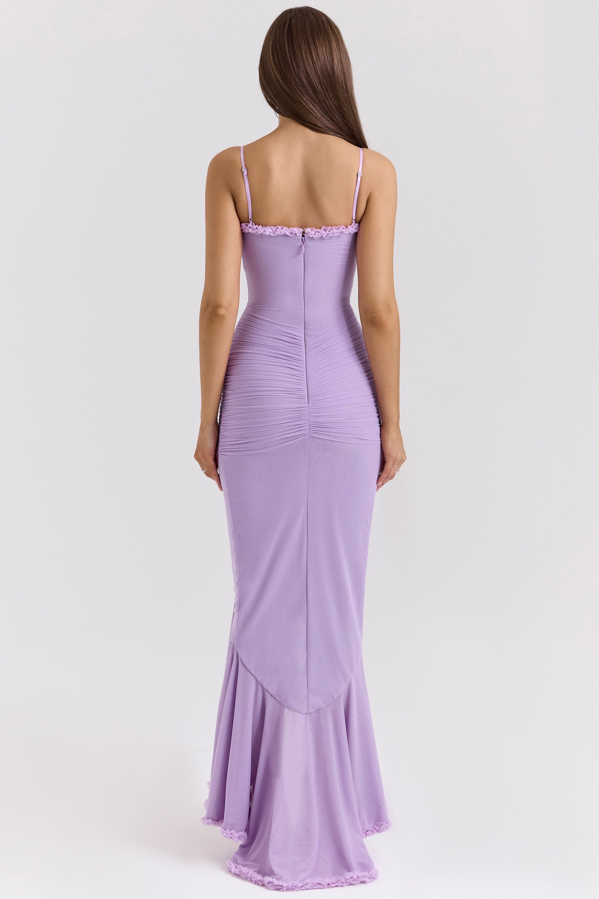 Cascading Ruffle Maxi Dress with Sweetheart Neckline - Elegant Evening Wear