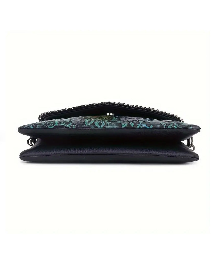 Velvet Crossbody Bag with Chain Strap - Luxe Velvet Material for Everyday Use