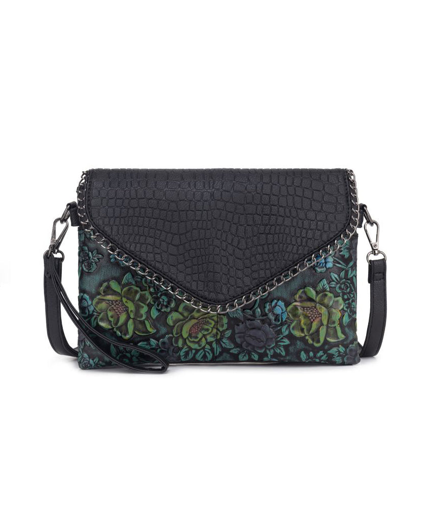 Velvet Crossbody Bag with Chain Strap - Luxe Velvet Material for Everyday Use