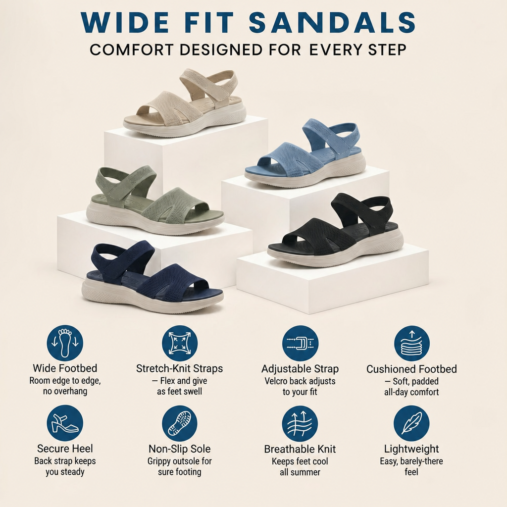 Ambyla Wide & Stretch Walking Sandals