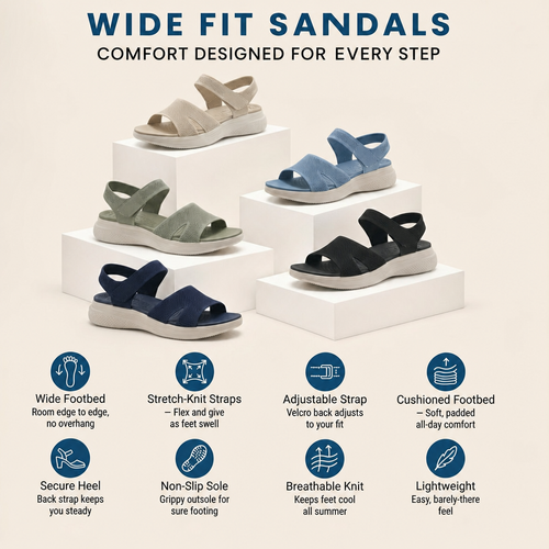 Ambyla Wide & Stretch Walking Sandals