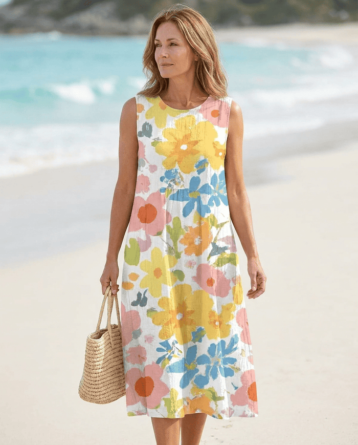 Garden Party Ready – Pastel Floral Midi Dress