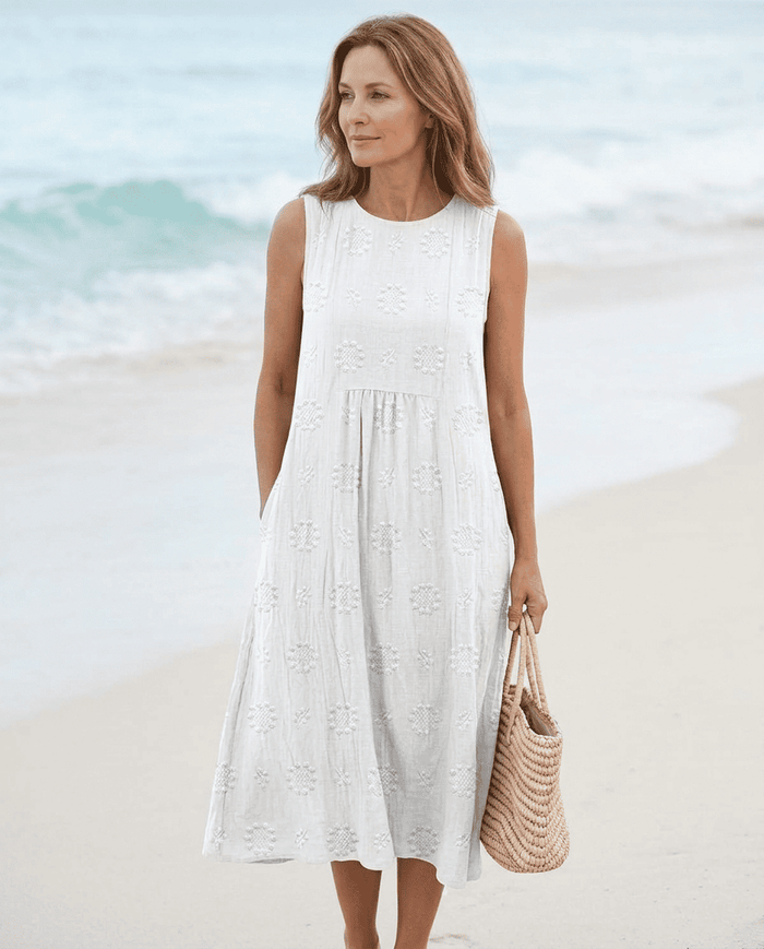Brunch Ready – Embroidered Midi Dress