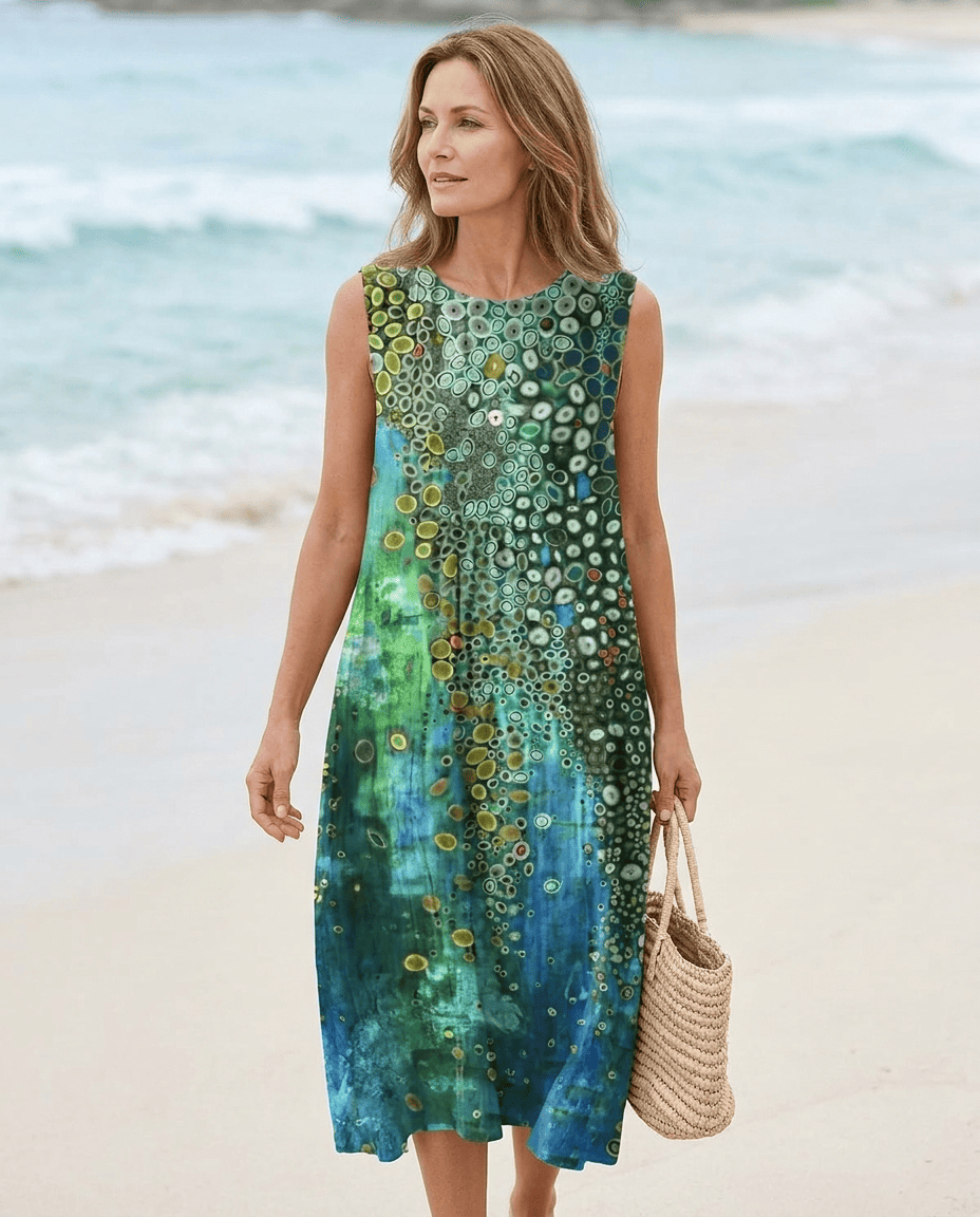 Brunch Ready – Flowy Reef-Inspired Midi Dress