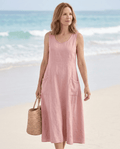 Everyday Elegance – Navy A-Line Midi Dress