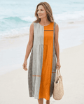 Brunch Ready – Colourblock Relaxed Midi Dress