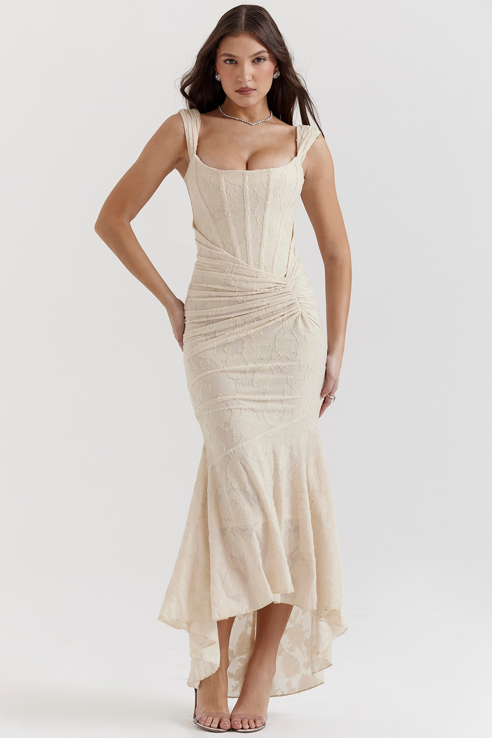Sculpting Lace Maxi Dress | Sleeveless Design for Formal Events and Parties