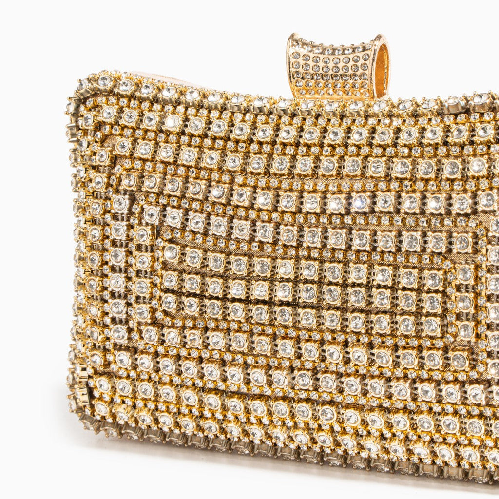 Glitter Evening Clutch Bag with Detachable Chain Strap for Weddings and Parties