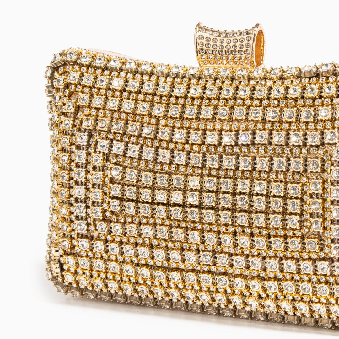 Glitter Evening Clutch Bag with Detachable Chain Strap for Weddings and Parties