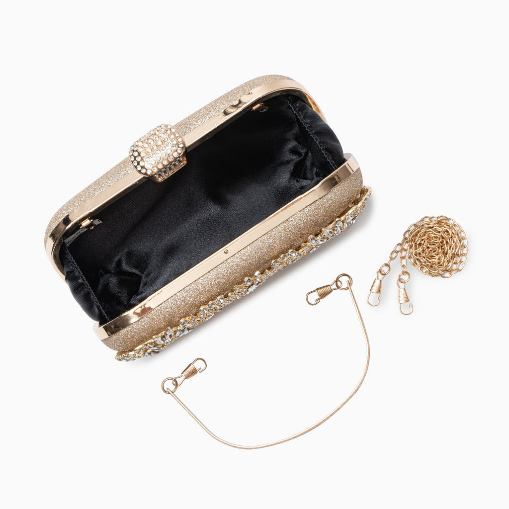 Flower Crystal Evening Clutch Bag - Dazzling Design for Formal Events