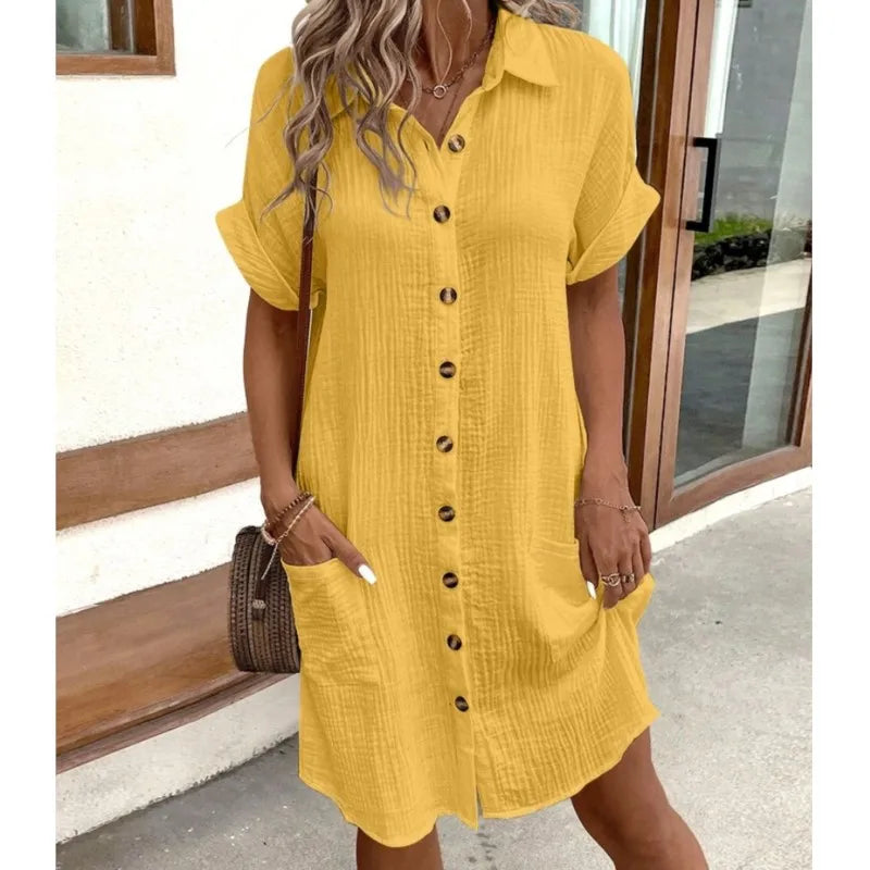 Marielle | Lightweight Linen Button Dress