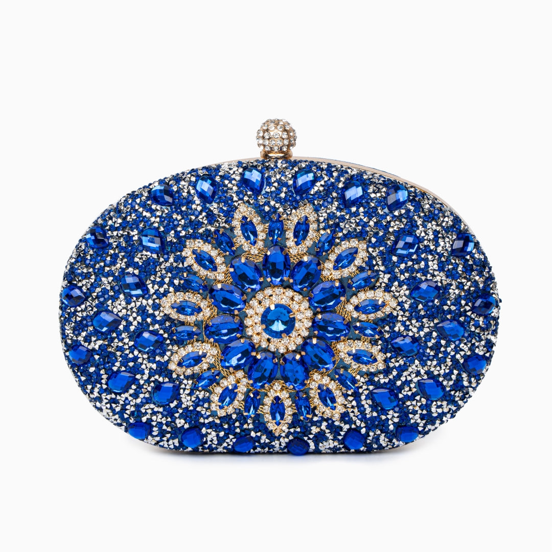 Diamond Rhinestone Clutch Bag - PU Leather Evening Purse with Adjustable Strap